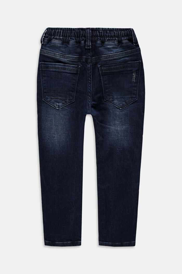 Jeans med resår i midjan, BLUE DARK WASHED, detail image number 1
