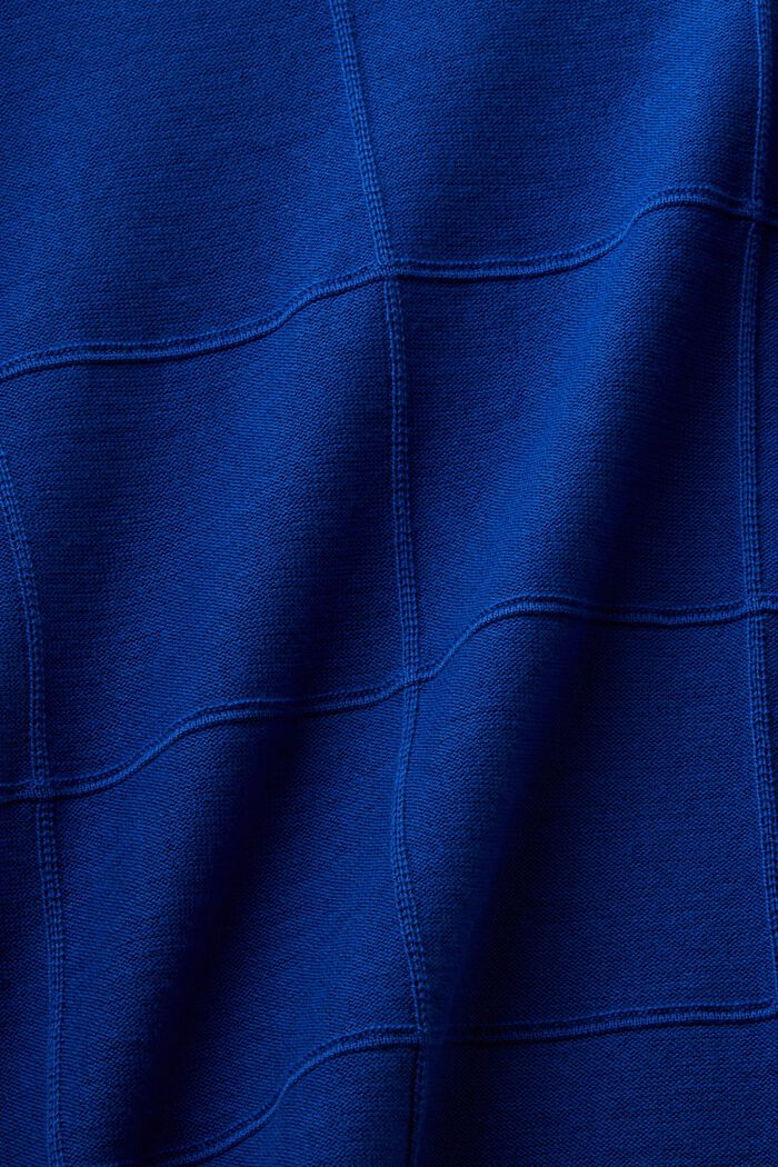Tröja med texturerat rutmönster i olika toner, BRIGHT BLUE, detail image number 5