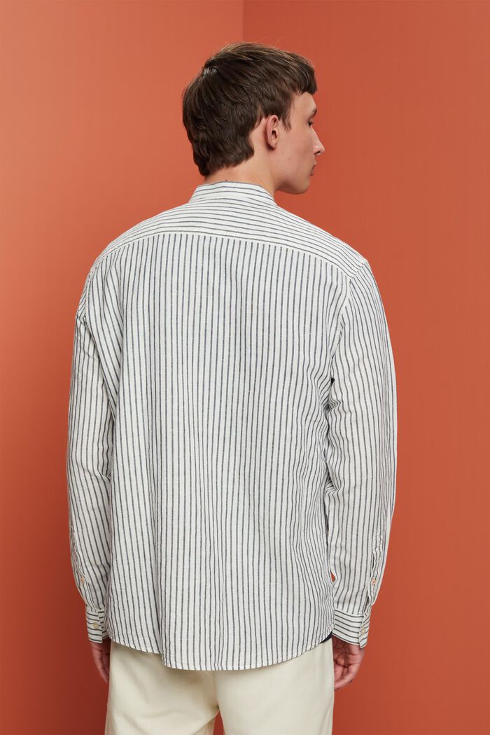 Randig skjorta, linneblandning, NAVY, detail image number 3