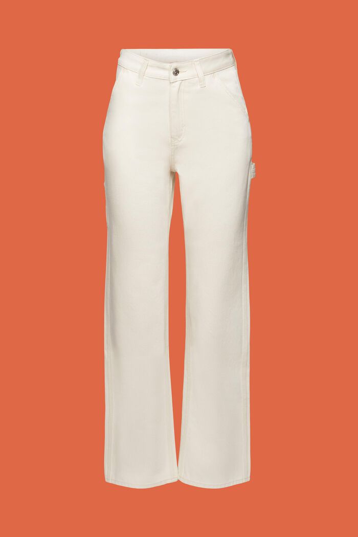 Jeans med raka ben och hög midja, OFF WHITE, detail image number 6