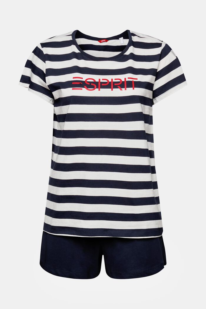 Jerseypyjamas med kortärmad överdel och shorts, NAVY BLUE, detail image number 5