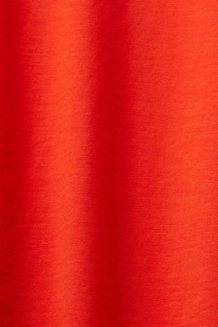 T-shirt i pimabomull med broderad logo, RED, detail image number 5