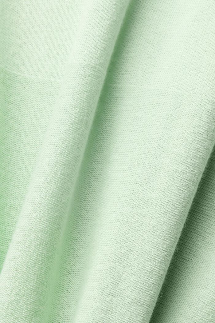 Med linneandel: finstickad tröja, PASTEL GREEN, detail image number 4