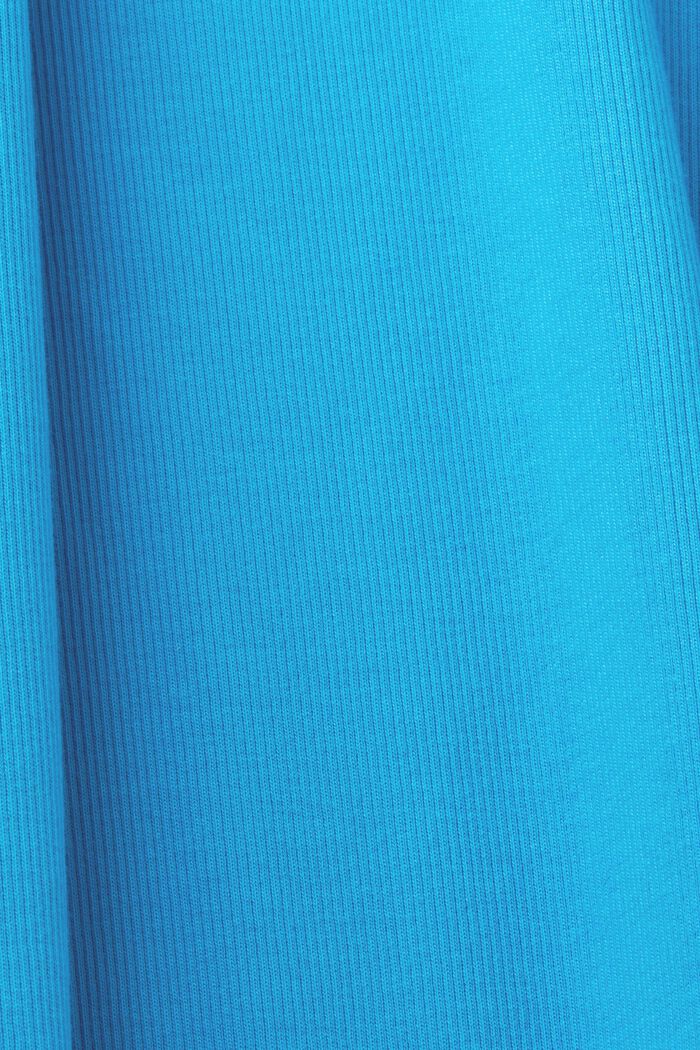 Midiklänning av ribbad jersey, stretchbomull, BLUE, detail image number 6