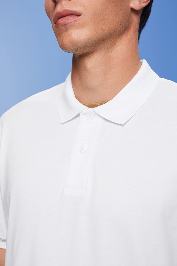 Tenniströja i jersey, 100 % bomull, WHITE, detail image number 2