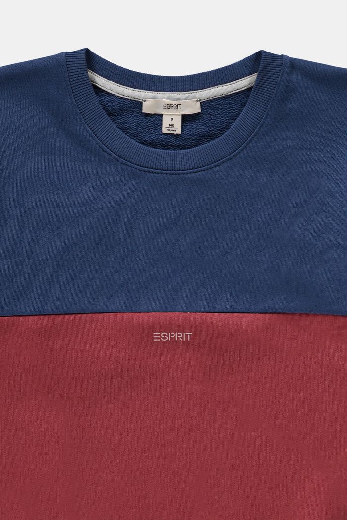 Sweatshirt med färgblocksdesign, GARNET RED, detail image number 2