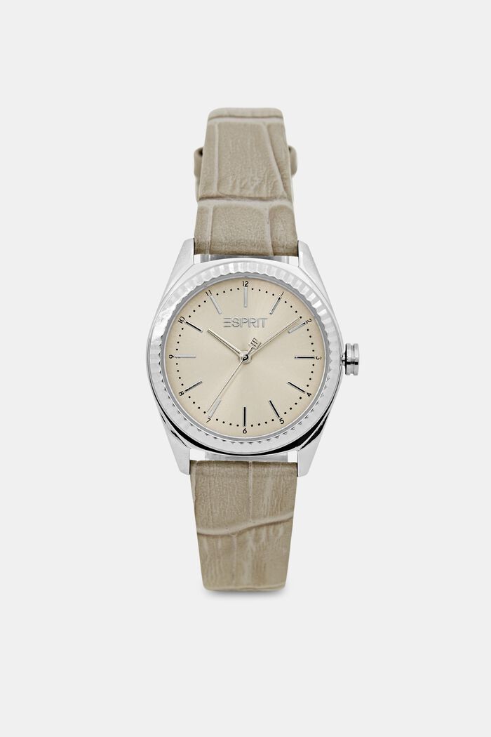 Watch with Leather, GREY, detail image number 0