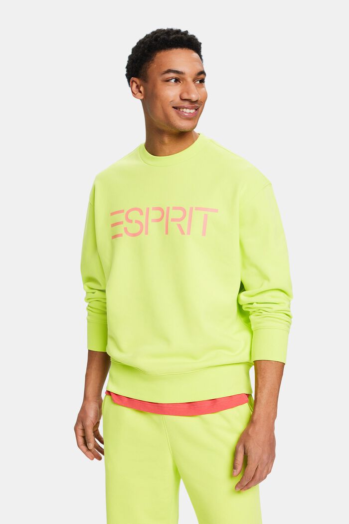 Sweatshirt i bomullsfleece med logo, unisexmodell, BRIGHT YELLOW, detail image number 0