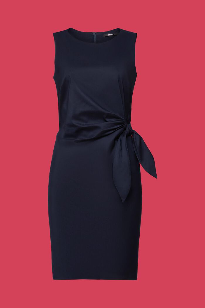 Klänning i pennmodell med knutdetalj, NAVY, detail image number 5