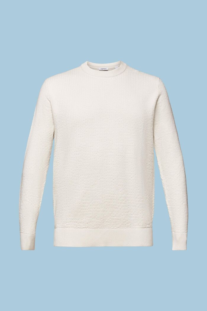Strukturerad rundringad tröja, OFF WHITE, detail image number 6