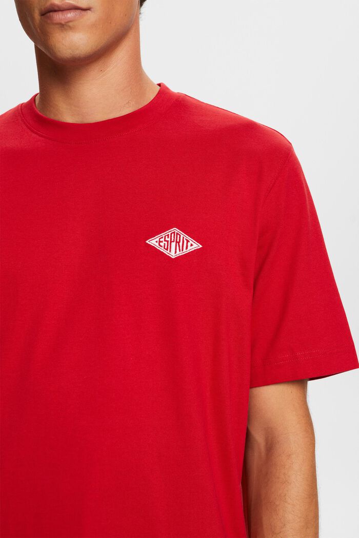 Kortärmad T-shirt med logo, DARK RED, detail image number 1