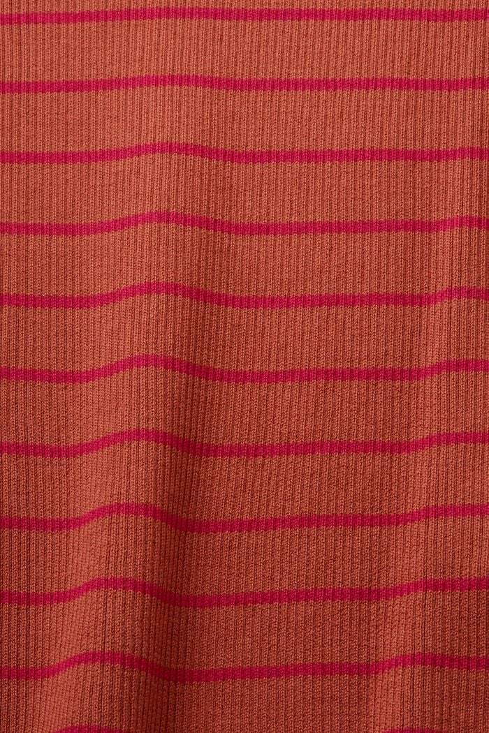 Kortärmad tröja med ränder, 100% bomull, TERRACOTTA, detail image number 5