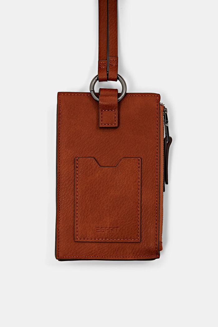 Smartphone-väska i skinnlook, RUST BROWN, detail image number 2