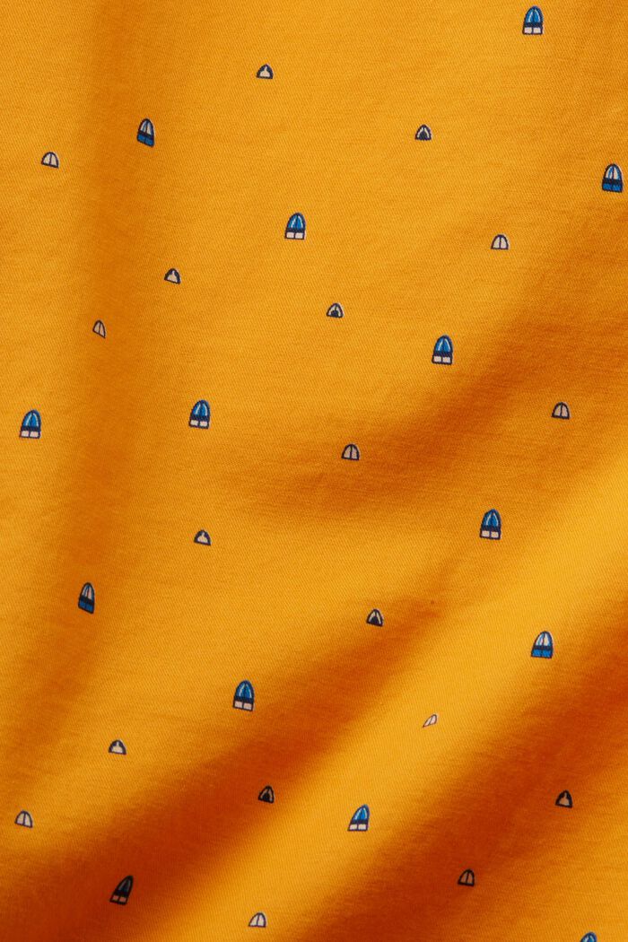 Mönstrade dra-på-shorts, bomullsstretch, BRIGHT ORANGE, detail image number 6