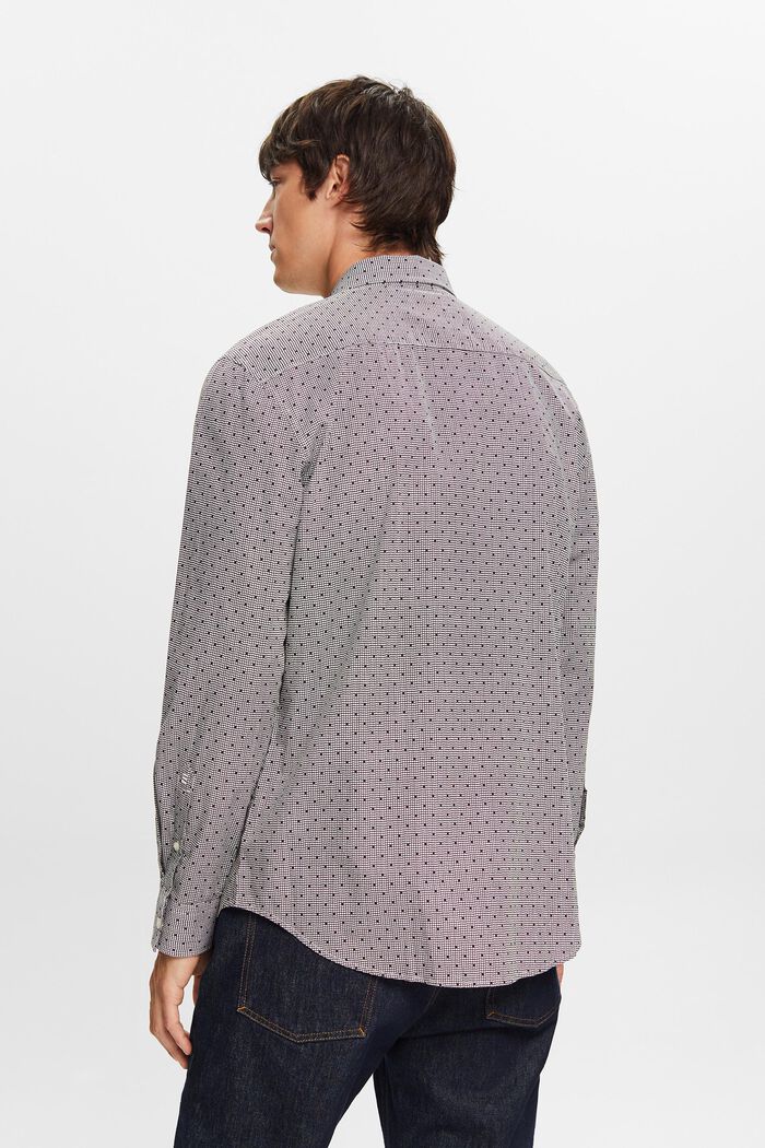 Mönstrad button down-skjorta, 100% bomull, DARK BROWN, detail image number 3