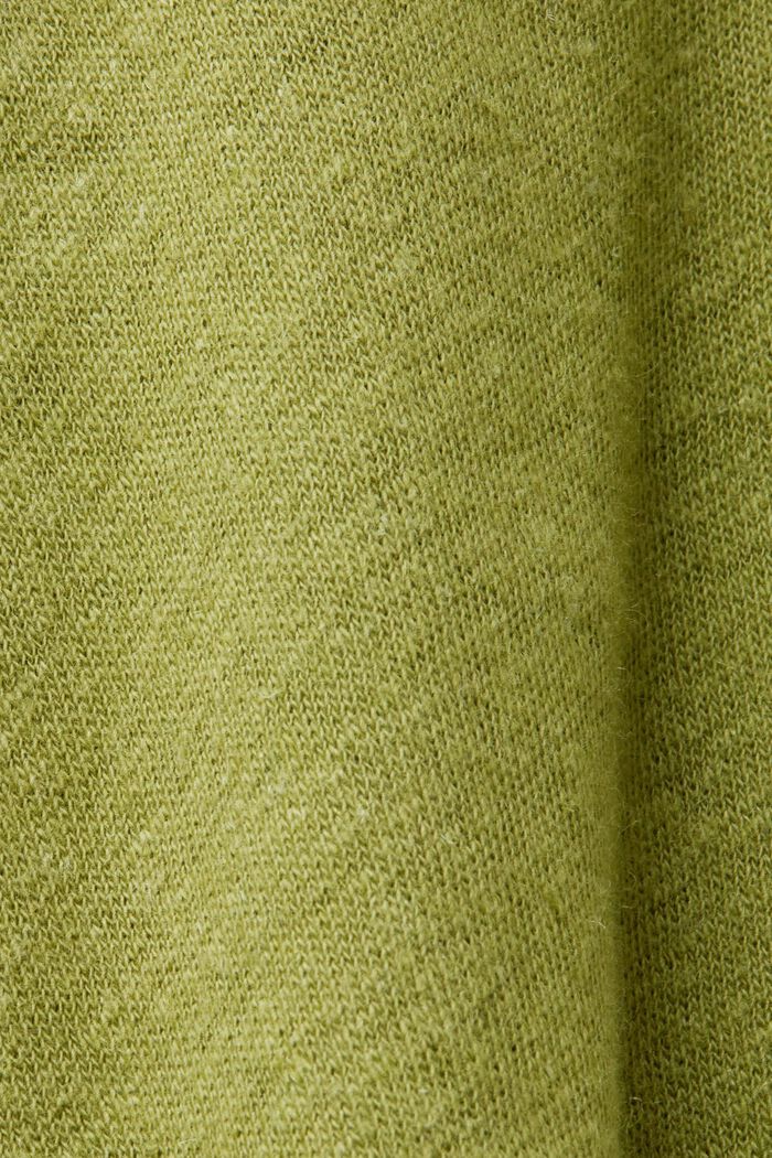 T-shirt i mix av bomull och linne, PISTACHIO GREEN, detail image number 5