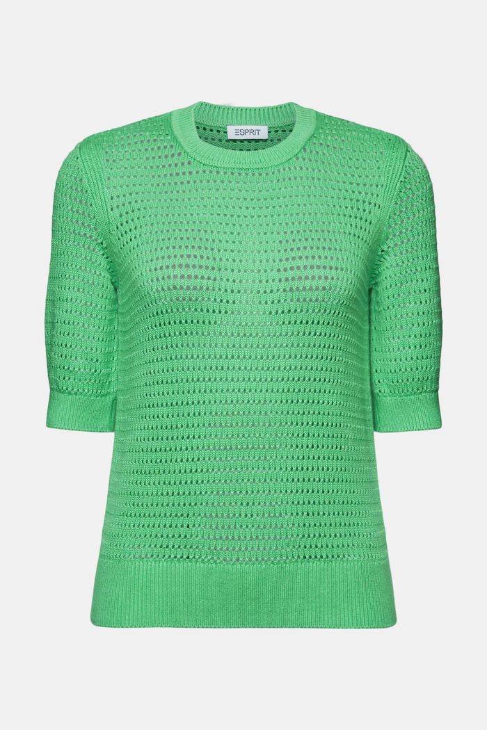 Kortärmad tröja i mesh, CITRUS GREEN, detail image number 6