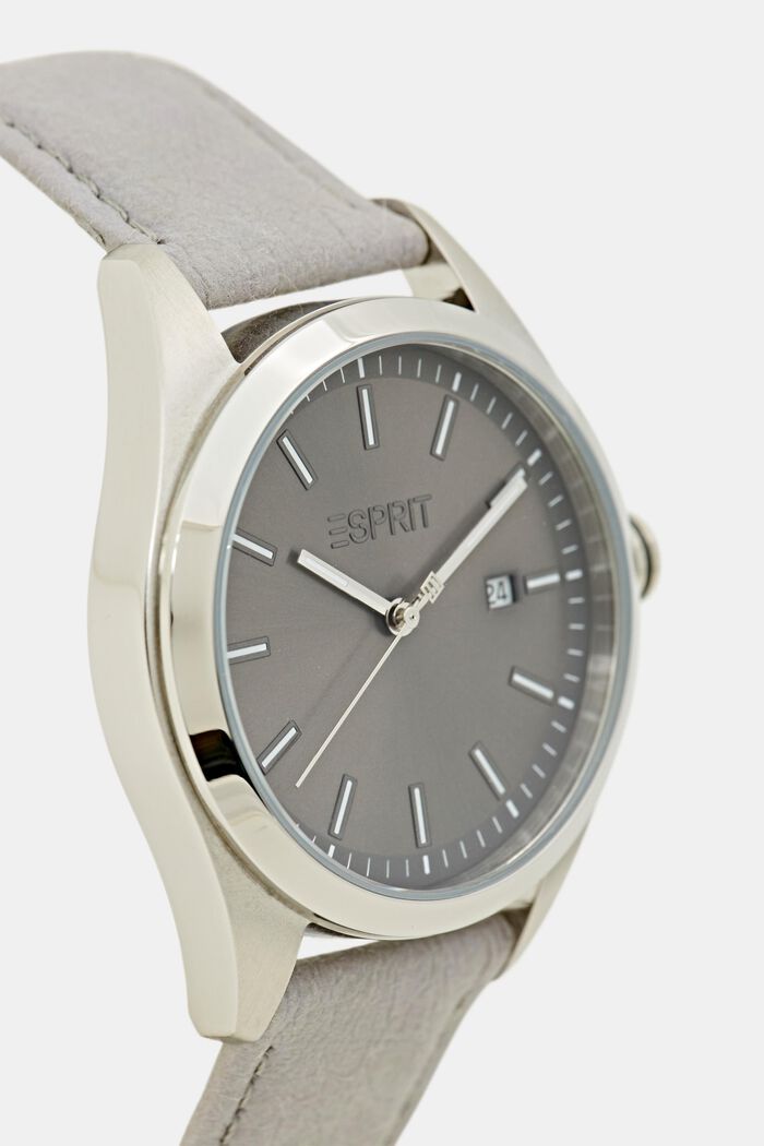 Vegansk: Klocka i rostfritt stål med datumvisning, GREY, detail image number 1