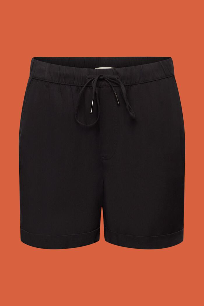 Shorts i TENCEL™, knyts i midjan, BLACK, detail image number 7