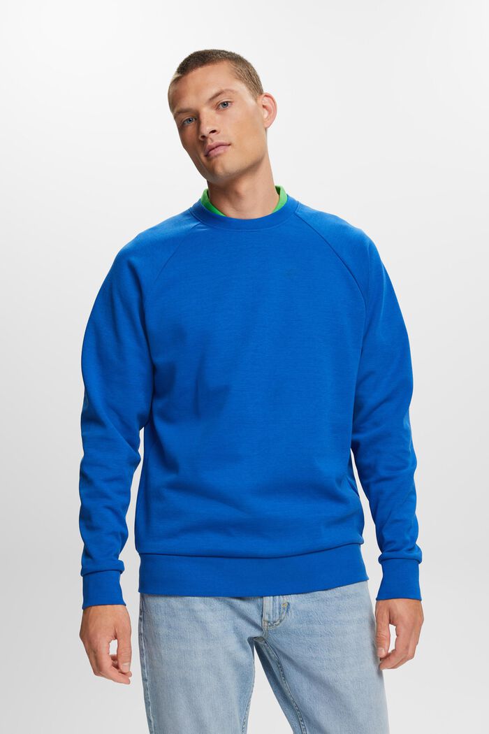 Klassisk sweatshirt, bomullsblandning, BRIGHT BLUE, detail image number 0