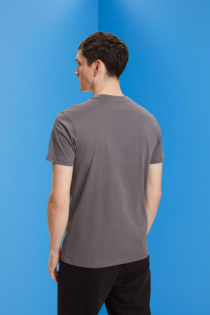 Rundringad T-shirt i jersey, DARK GREY, detail image number 4