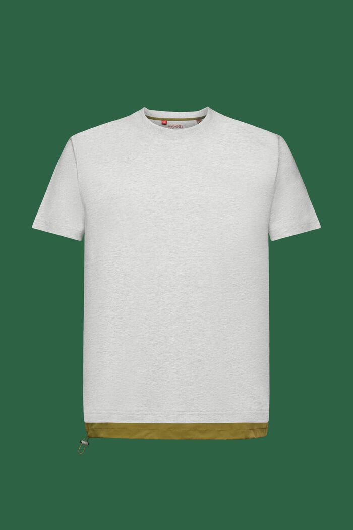 T-shirt i bomullsjersey med dragsko, LIGHT GREY, detail image number 6
