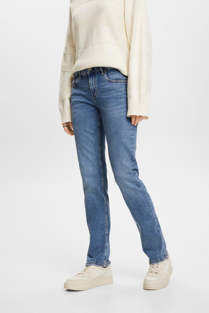 Återvunnet: jeans med medelhög midja, BLUE LIGHT WASHED, detail image number 0