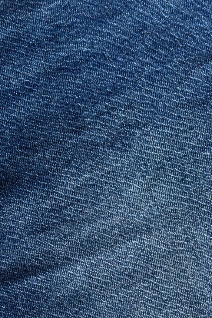 Klassiska retro-jeansshorts med medelhög midja, BLUE MEDIUM WASHED, detail image number 6