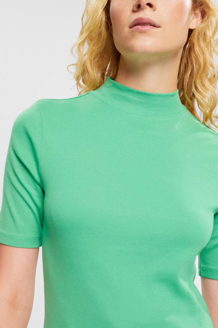 T-shirt med ståkrage, GREEN, detail image number 4