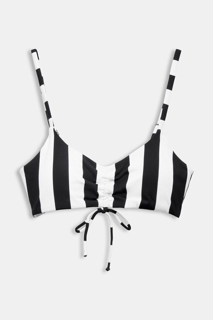 Randig vadderad bikiniöverdel, NEW BLACK, detail image number 4