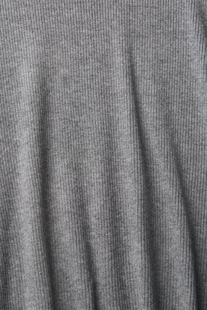 Ribbad tröja, LENZING™ ECOVERO™, MEDIUM GREY, detail image number 1