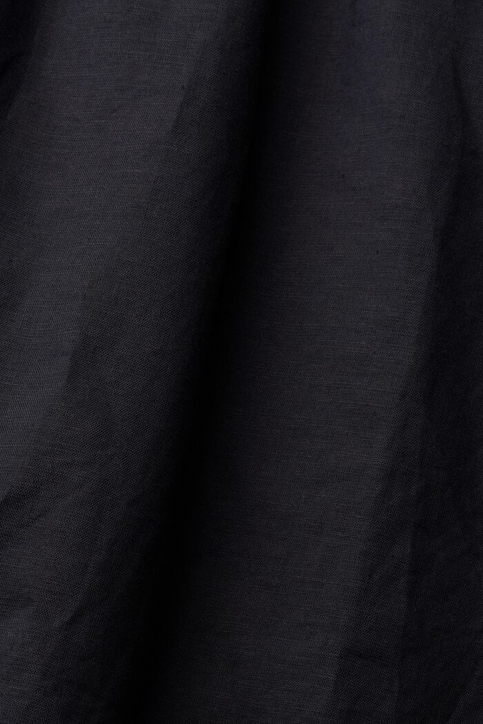 Klänning med ryggringning i linnemix, BLACK, detail image number 4