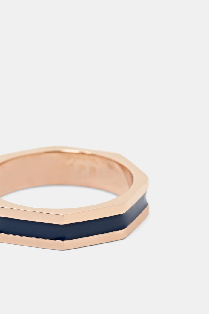 Kantig ring med färg, rostfritt stål, ROSEGOLD, detail image number 1
