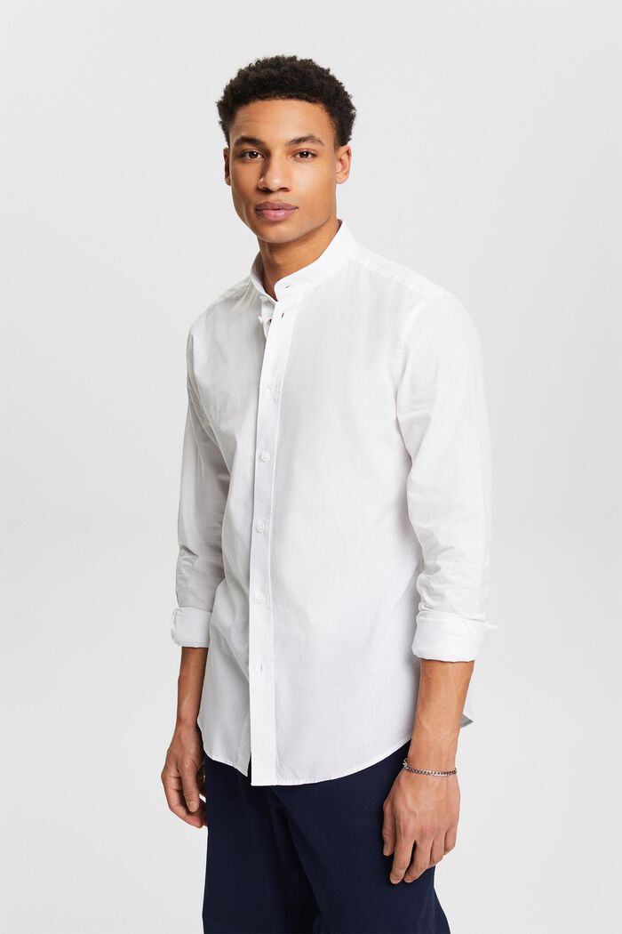 Skjorta med ståkrage, WHITE, detail image number 0