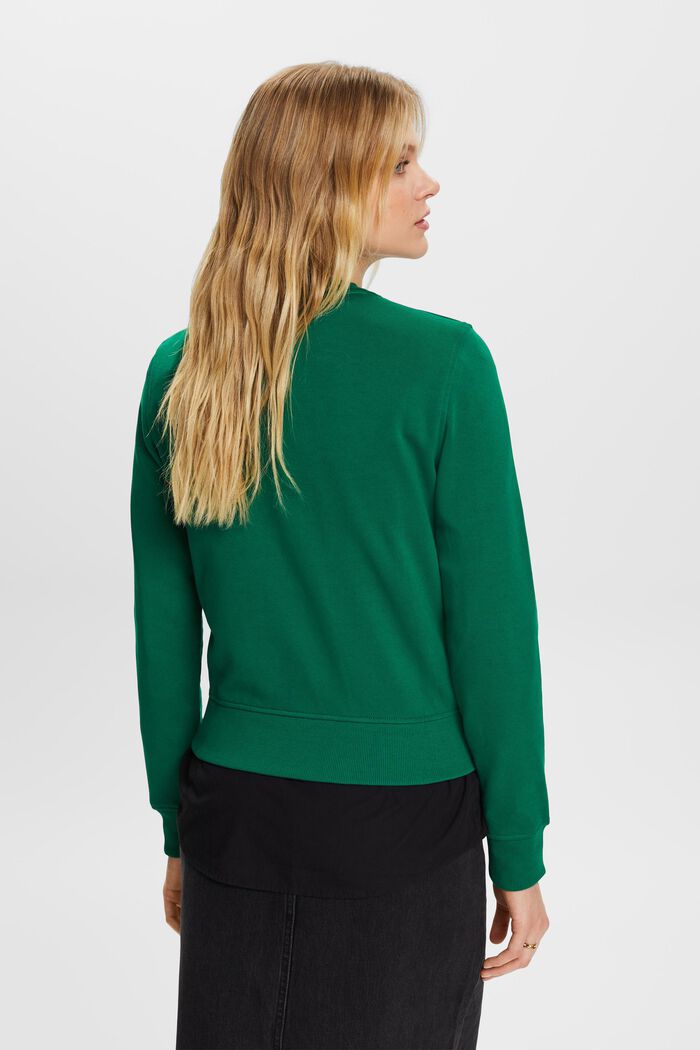 Sweatshirt med broderad logo, ekologisk bomull, DARK GREEN, detail image number 3