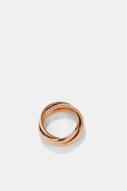 Roséguldfärgad trio-ring i rostfritt stål