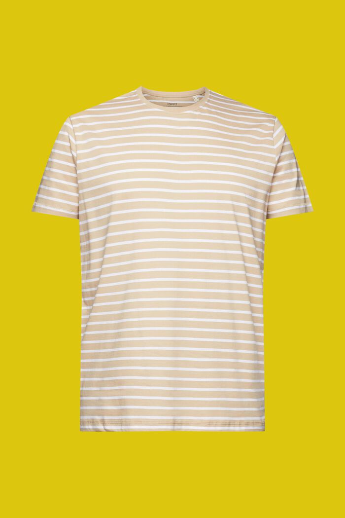Randig jersey-T-shirt, 100% bomull, SAND, detail image number 6