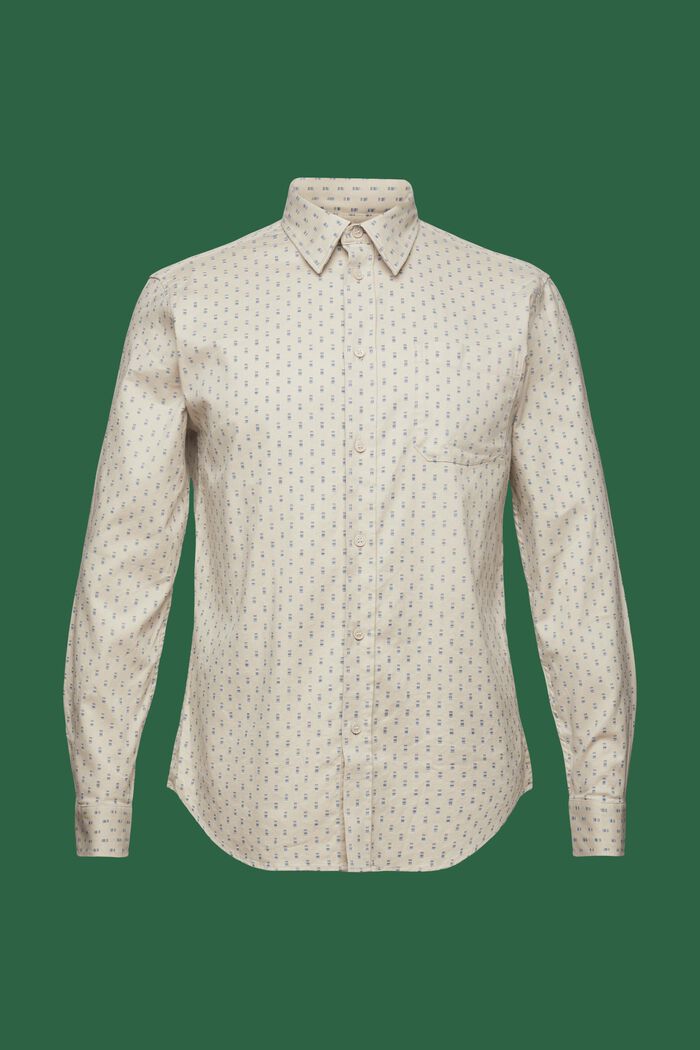 Mönstrad skjorta i twill med smal passform, PASTEL GREY, detail image number 6