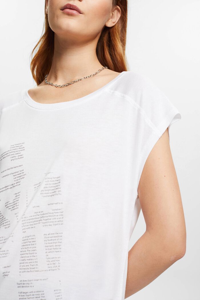 T-shirt med tryck fram, LENZING™ ECOVERO™, WHITE, detail image number 2