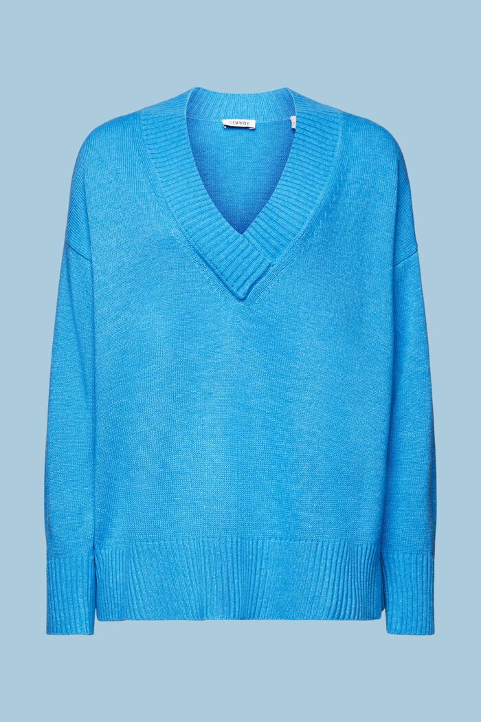 V-ringad tröja i ull-kashmirblandning, BLUE, detail image number 6