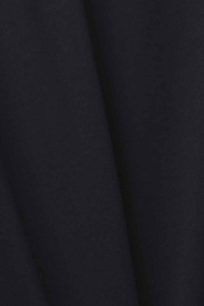 Jersey-T-shirt med logo, 100% bomull, BLACK, detail image number 5