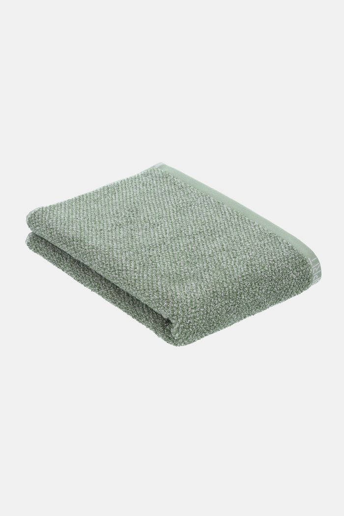 Melerad handduk, 100% bomull, SOFT GREEN, detail image number 1