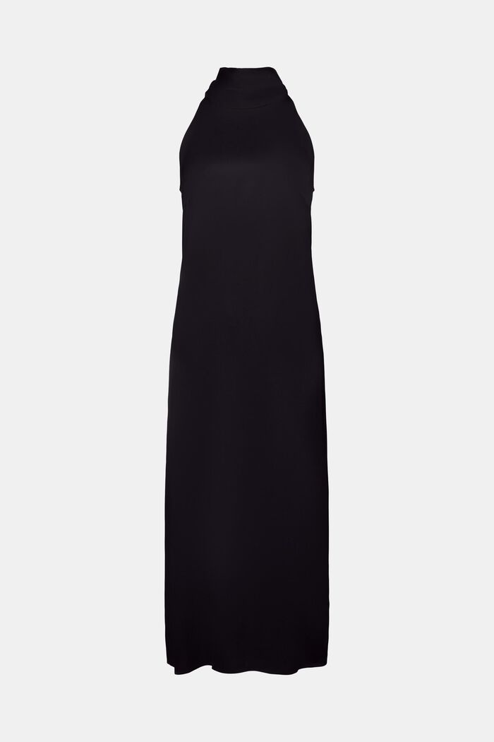 Maxiklänning i satin med halterneck, BLACK, detail image number 7