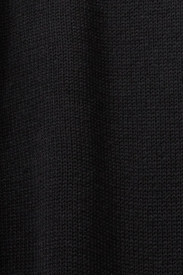Stickad klänning med polokrage, BLACK, detail image number 5