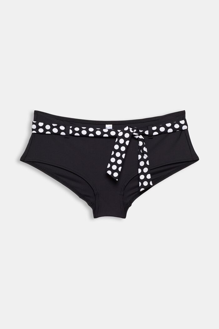 Hipster-bikinitrosa med knytskärp och prickar, BLACK, detail image number 0