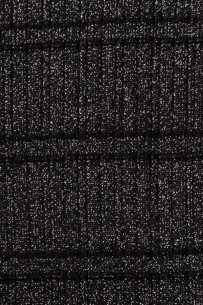 Stickad miniklänning i lamé, BLACK, detail image number 6