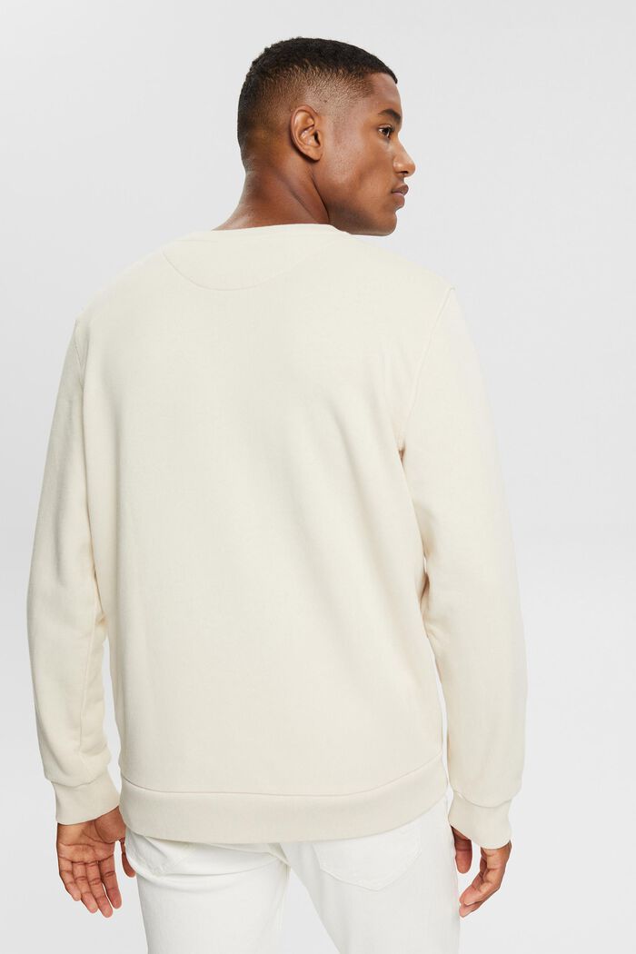 Enkel sweatshirt med normal passform, CREAM BEIGE, detail image number 3