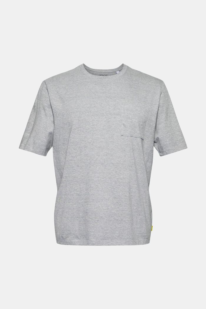T-shirt i jersey, ekobomull/LENZING™ ECOVERO™, MEDIUM GREY, overview