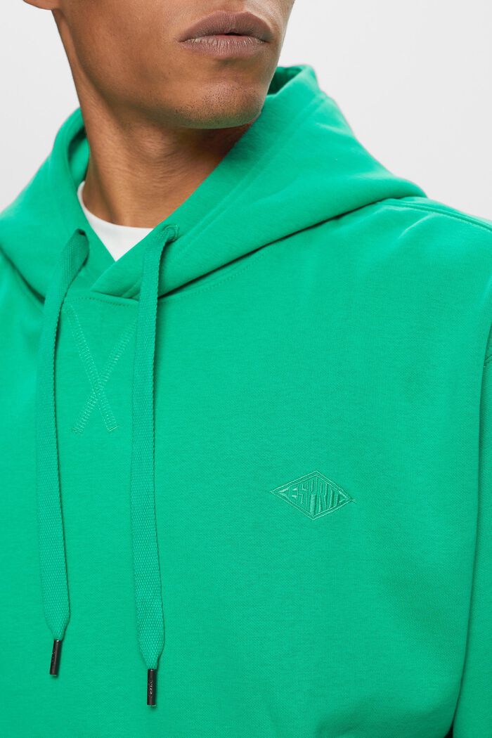 Sweatshirt med huva och logobroderi, GREEN, detail image number 2