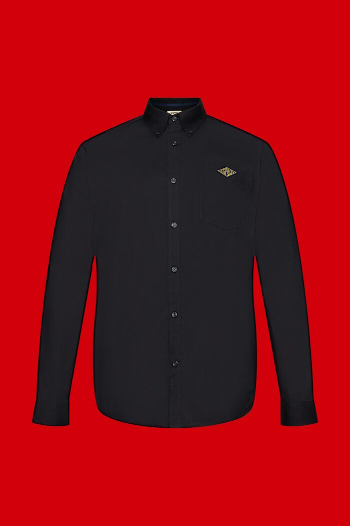 Button down-skjorta i bomull, BLACK, detail image number 5